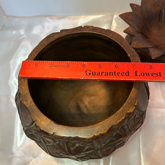 Decorative Pineapple Decor 12" Tall With Removable Top Resin Brown Textured - Picture 3 of 7